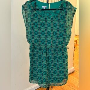 BONGO Green Geometric Print Top